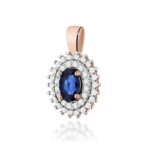 Pandantiv Aur 14K cu Safir 0.70 ct si Diamante Naturale 0.19 ct - Imagine 5