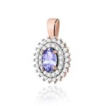 Pandantiv Aur 14K cu Tanzanit 0.40 ct si Diamante Naturale 0.19 ct - Imagine 5