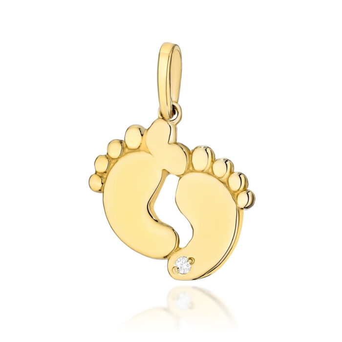 Pandantiv Aur 14K cu Picioruse si Diamante 0.005 ct - Imagine 2