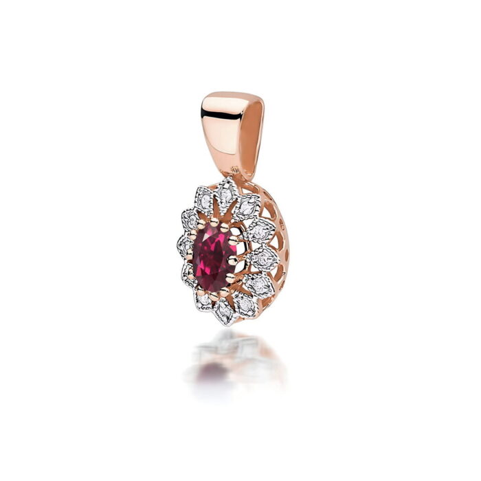 Pandantiv Aur 14K Z0354 Rodolit 0.50ct - Imagine 3