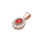 Pandantiv Aur 14 K cu Rubin 0.60 ct si diamante - Imagine 4