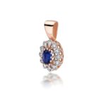 Pandantiv Aur 14K cu Safir 0.70 ct si Diamante 0.10 ct - Imagine 3