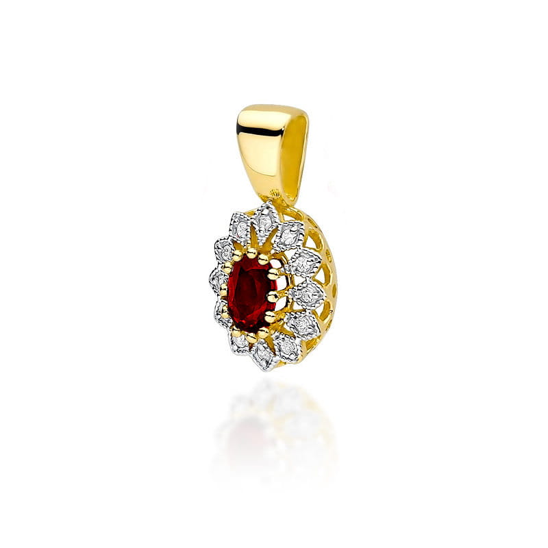 Z0354.Z3.RUR_.01_1.jpg Pandantiv Aur 14 K cu Rubin 0.60 ct si diamante - Imagine 1
