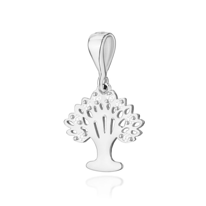 Pandantiv Aur 14K Copac cu Diamante 0.07 ct - Imagine 3