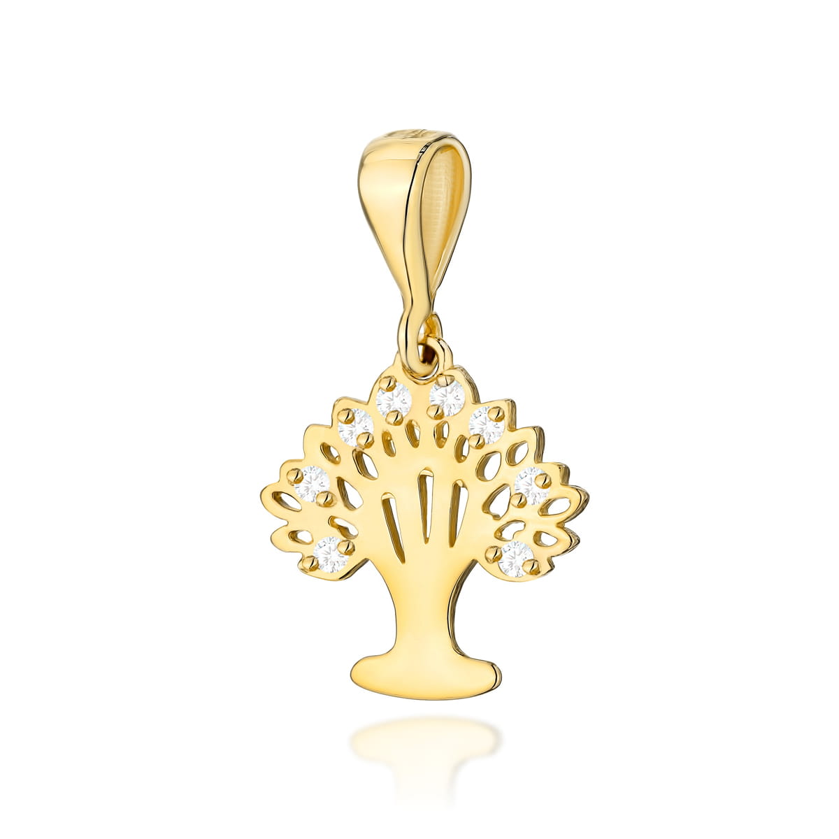 Z038-Z-585-B0.07_1.jpg Pandantiv Aur 14K Copac cu Diamante 0.07 ct - Imagine 1