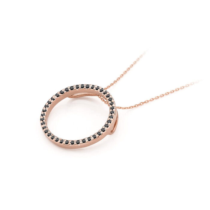 Pandantiv Aur 14K cu Diamante Negre 0.20 ct - Imagine 4