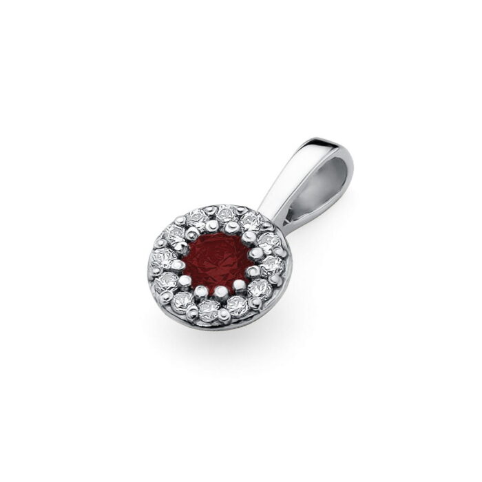 Pandantiv Aur 14K cu Rubin 0.15 ct si Diamante 0.15 ct - Imagine 6