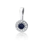 Pandantiv  Aur 14K cu Safir 0.15 ct si Diamante 0.10 ct - Imagine 5