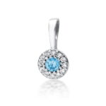 Pandantiv Aur 14 K Topaz 0.15 ct si diamante - Imagine 5
