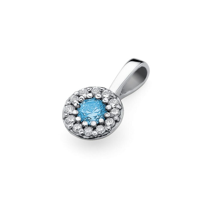 Pandantiv Aur 14 K Topaz 0.15 ct si diamante - Imagine 6