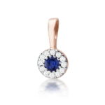 Pandantiv  Aur 14K cu Safir 0.15 ct si Diamante 0.10 ct - Imagine 3
