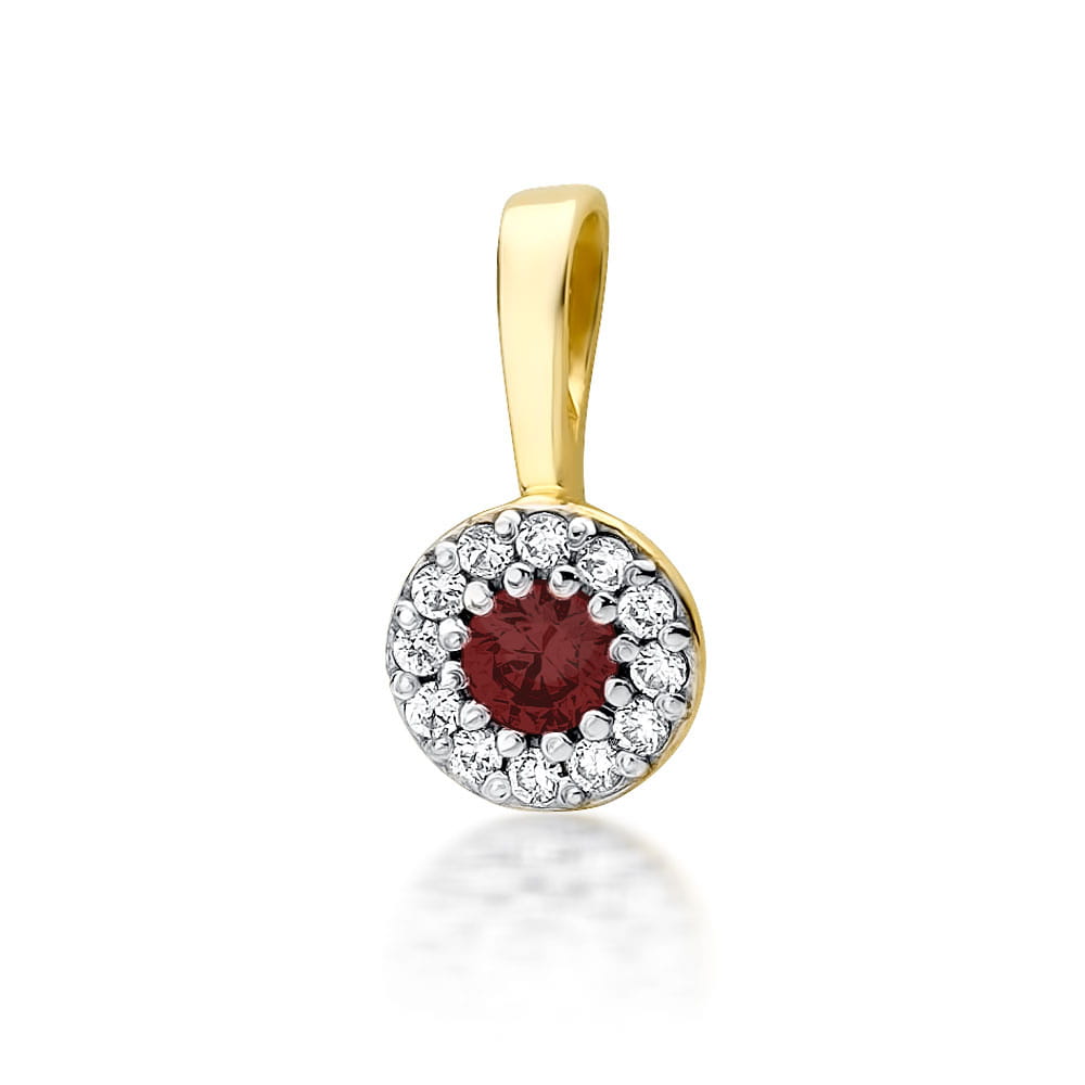 Z0443.Z3.RUR_.01_1.jpg Pandantiv Aur 14K cu Rubin 0.15 ct si Diamante 0.15 ct - Imagine 1