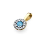 Pandantiv Aur 14 K Topaz 0.15 ct si diamante - Imagine 2