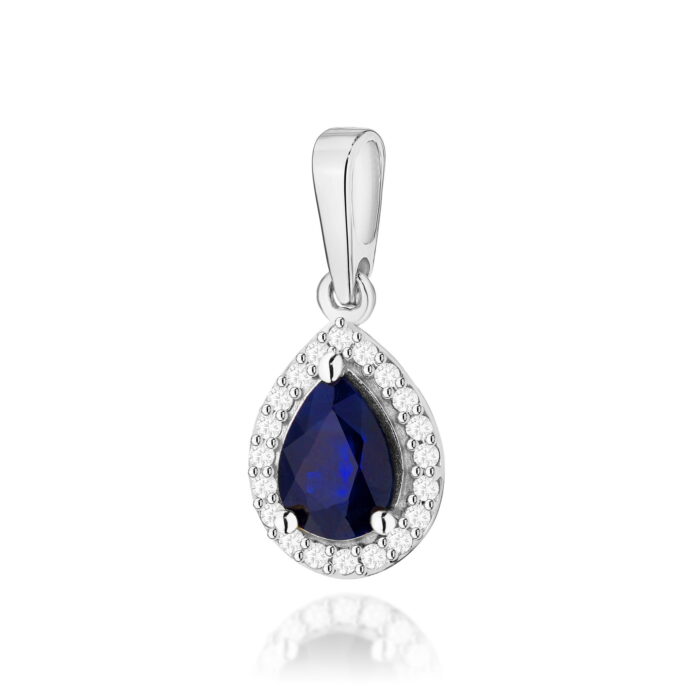 Pandantiv Aur 14K cu Safir 0.60 ct si Diamante 0.10 ct - Imagine 5