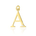 Pandantiv Aur 14K cu Diamant 0.005 ct Litera A 10x11 mm - Imagine 5