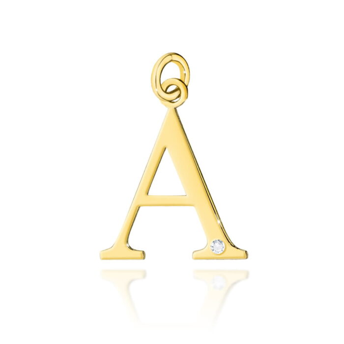 Pandantiv Aur 14K cu Diamant 0.005 ct Litera A 10x11 mm - Imagine 5