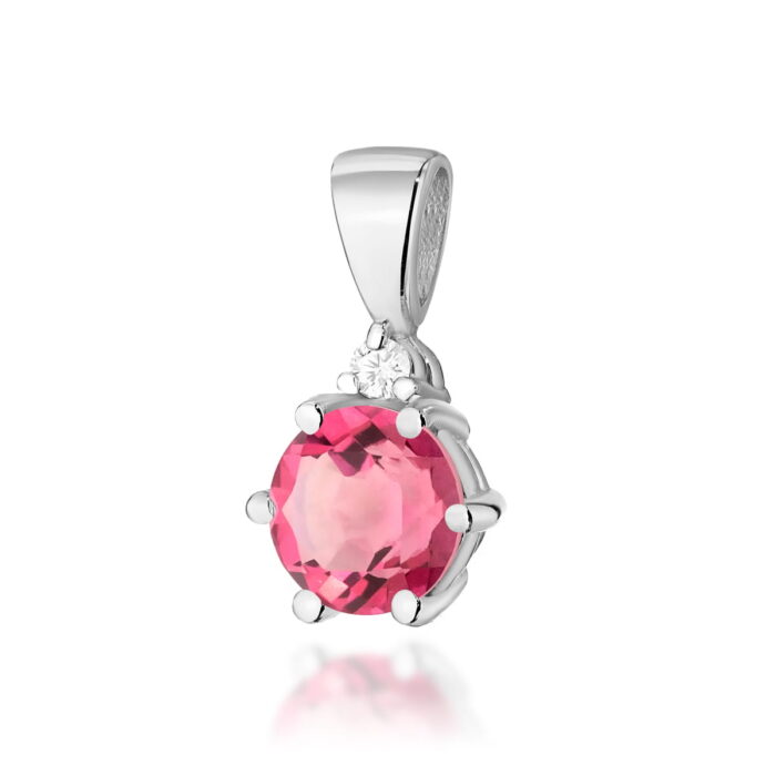 Pandantiv Aur 14K cu Topaz Roz 0.60 ct - Imagine 3