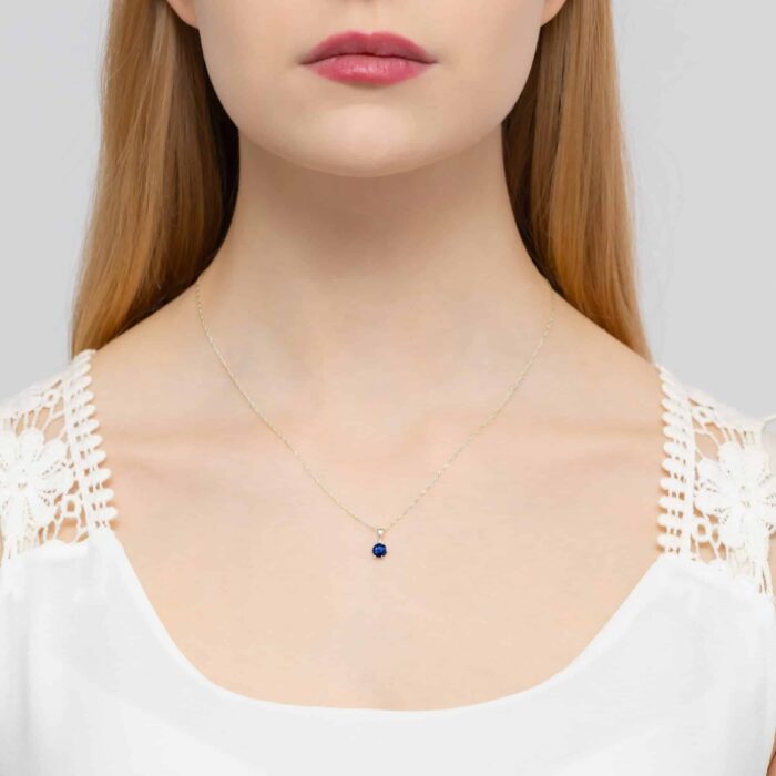Pandantiv Aur 14K cu Safir 0.50 ct - Imagine 2