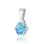 Pandantiv Aur 14K cu Topaz Albastru 0.50 ct si Diamante Naturale 0.015 ct - Imagine 5