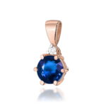 Pandantiv Aur 14K cu Safir 0.50 ct - Imagine 3
