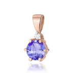 Pandantiv Aur 14K cu Tanzanit 0.50 ct - Imagine 5