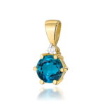 Pandantiv Aur 14K cu Topaz London Blue 0.50 ct - Imagine 5