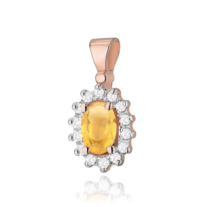 Pandantiv Aur 14K cu Citrine 0.60 ct - Imagine 3