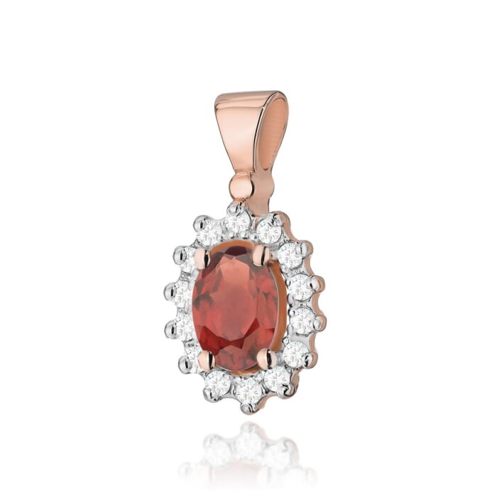 Pandantiv Aur 14K cu Garnet 0.50 ct - Imagine 3