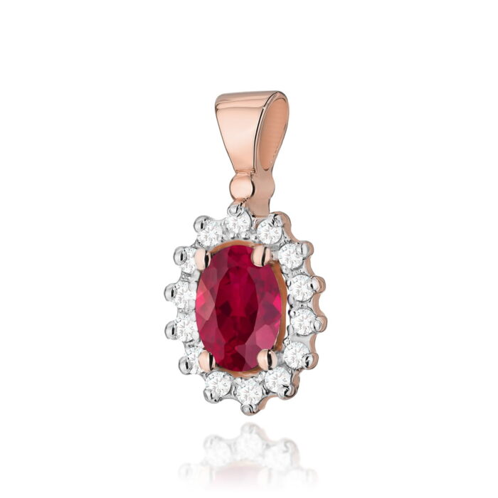 Pandantiv Aur 14K cu Rubin 0.60 ct - Imagine 5