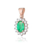 Pandantiv Aur 14K cu Smarald 0.70 ct - Imagine 3