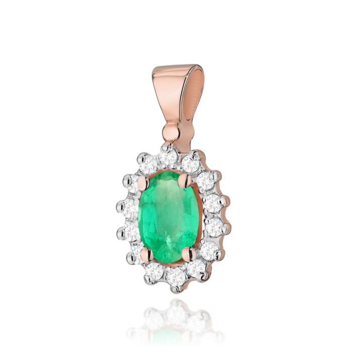 Pandantiv Aur 14K cu Smarald 0.70 ct - Imagine 3
