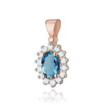 Pandantiv Aur 14K cu Topaz London Blue 0.50 ct - Imagine 3