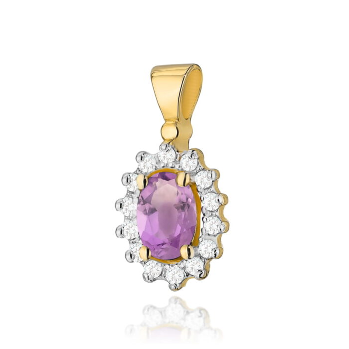 Pandantiv Aur 14K cu Ametist 0.40 ct - Imagine 5