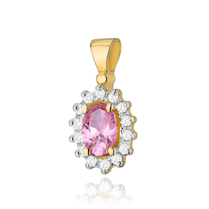 Pandantiv Aur 14K cu Topaz Roz 0.50 ct - Imagine 5
