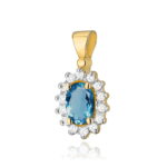 Pandantiv Aur 14K cu Topaz London Blue 0.50 ct - Imagine 5