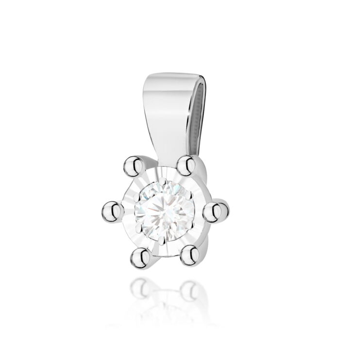 Pandantiv Aur 14K cu Diamant  Natural 0.08 ct - Imagine 2