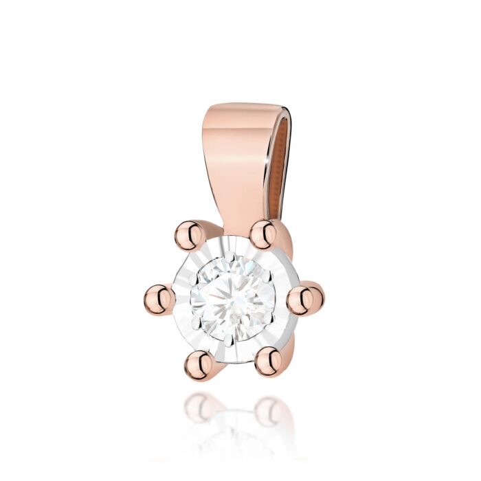 Pandantiv Aur 14K cu Diamant  Natural 0.08 ct - Imagine 4