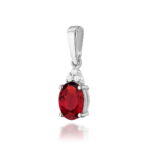 Pandantiv Aur 14K cu Rubin 1.00 ct si Diamante - Imagine 2