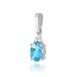 Pandantiv Aur 14K cu Topaz 0.90 ct si Diamante - Imagine 3