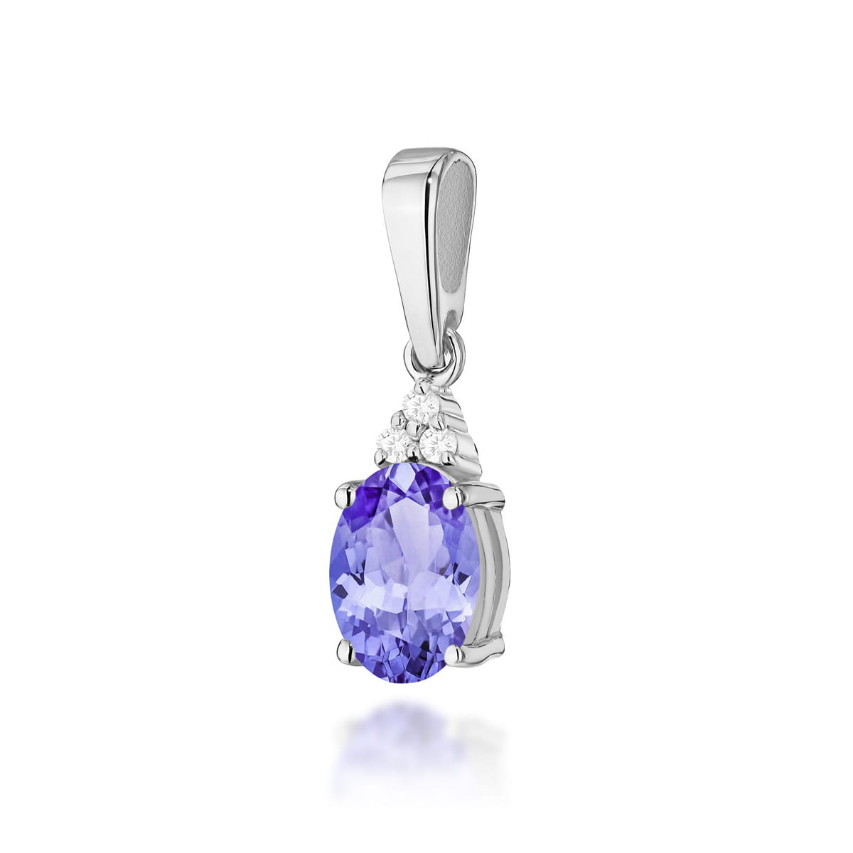 Z308-B-585-TA0.70_1.jpg Pandantiv Aur 14K cu Tanzanit 0.70 ct si Diamante - Imagine 1