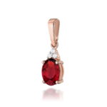 Pandantiv Aur 14K cu Rubin 1.00 ct si Diamante - Imagine 3