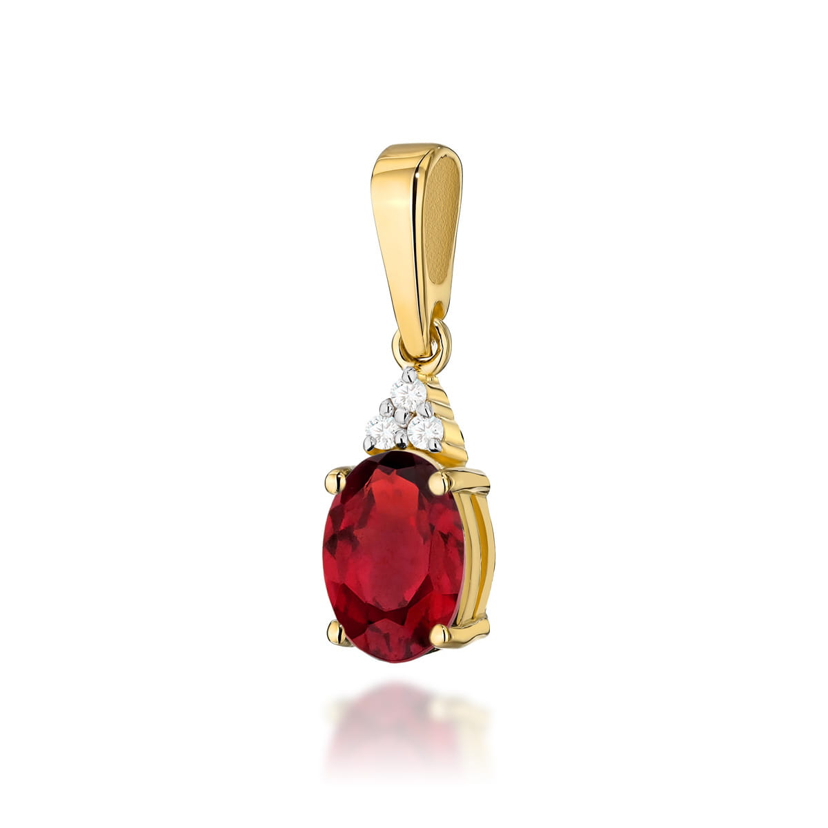 Z308-Z-585-R1.00_1_1.jpg Pandantiv Aur 14K cu Rubin 1.00 ct si Diamante - Imagine 1