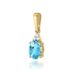 Pandantiv Aur 14K cu Topaz 0.90 ct si Diamante
