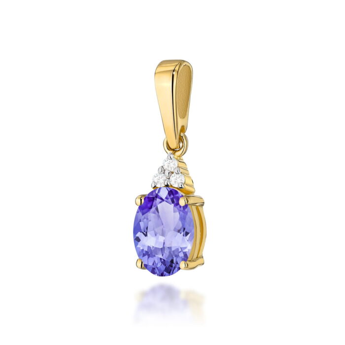 Pandantiv Aur 14K cu Tanzanit 0.70 ct si Diamante - Imagine 3
