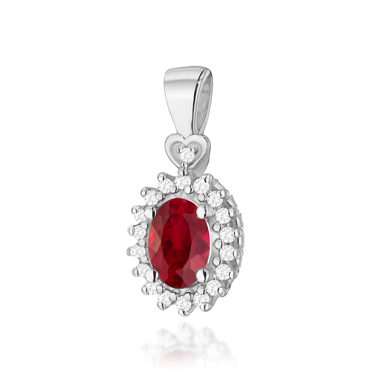 Z312-B-585-R0.60_1.jpg Pandantiv Aur 14K cu Rubin 0.60 ct si Diamante - Imagine 1