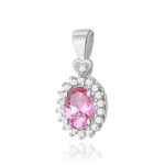 Pandantiv Aur 14K cu Topaz Roz 0.50ct si Diamante - Imagine 3