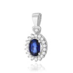 Pandantiv Aur 14K cu Safir 0.70 ct si Diamante - Imagine 3