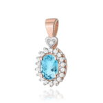 Pandantiv Aur 14K cu Topaz 0.50ct si Diamante - Imagine 5