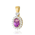 Pandantiv Aur 14K cu Ametist 0.40 ct si Diamante - Imagine 5