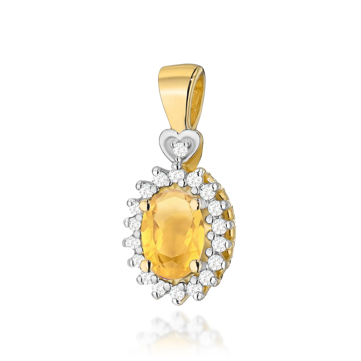 Z312-Z-585-C0.60_1.jpg Pandantiv Aur 14K cu Citrine 0.60 ct si Diamante - Imagine 1